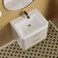 Nuie Parade Wall Hung  600mm  2-Drawer Vanity Unit with Ceramic Basin - Pebble Grey