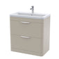 Nuie Parade Floor Standing  800mm 2-Drawer Vanity Unit with Ceramic Basin - Pebble Grey