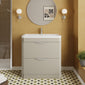 Nuie Parade Floor Standing  800mm 2-Drawer Vanity Unit with Ceramic Basin - Pebble Grey