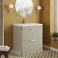 Nuie Parade Floor Standing  800mm 2-Drawer Vanity Unit with Ceramic Basin - Pebble Grey