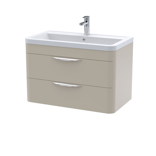  Nuie Parade Wall Hung  800mm 2-Drawer Vanity Unit with Ceramic Basin - Pebble Grey
