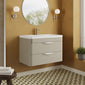 Nuie Parade Wall Hung  800mm 2-Drawer Vanity Unit with Ceramic Basin - Pebble Grey