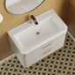 Nuie Parade Wall Hung  800mm 2-Drawer Vanity Unit with Ceramic Basin - Pebble Grey