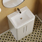 Nuie Parade Floor Standing  600mm  2-Door Vanity Unit with Ceramic Basin - Pebble Grey