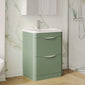 Pride 600mm Floor Standing 2-Drawer Basin Vanity Unit - Satin Green