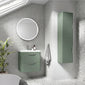 Nuie Parade Wall Hung  600mm  2-Drawer Vanity Unit with Ceramic Basin - Satin Green