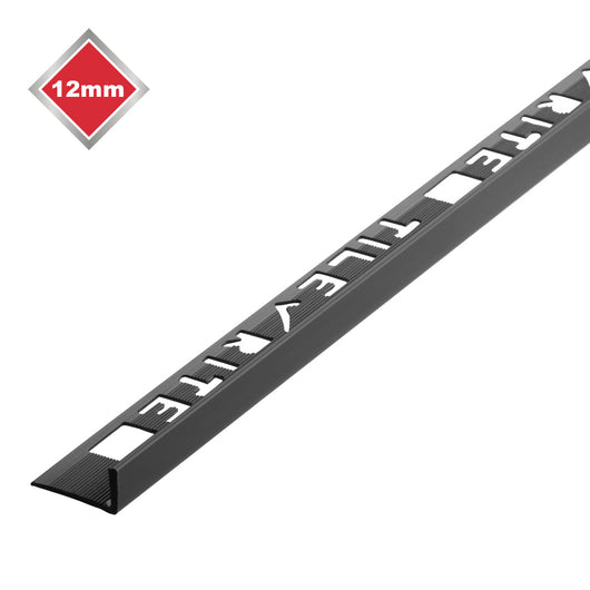  12MM BLACK L SHAPE PVC TILE TRIM