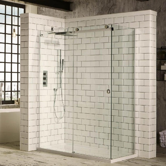  Frameless Sphere Sliding Door 8mm 1200mm - Chrome - welovecouk