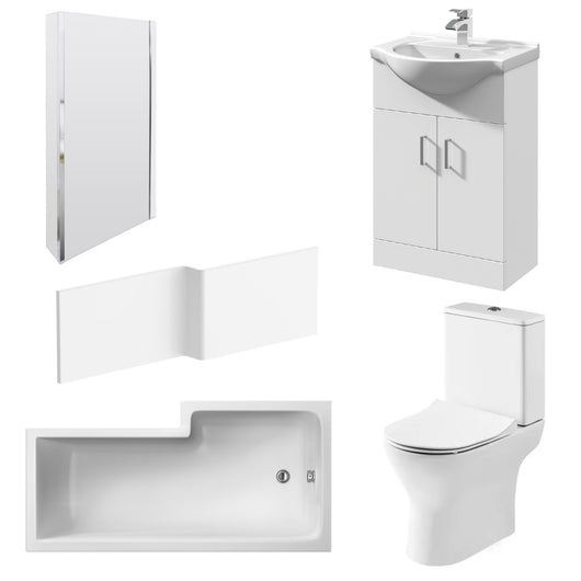  Freya Vanity 1600mm L Shape Shower Bathroom Suite