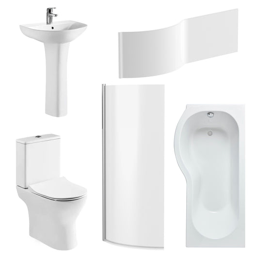  Freya 1500mm P Shape Shower Bathroom Suite