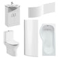 Freya Vanity 1700mm P Shape Shower Bathroom Suite