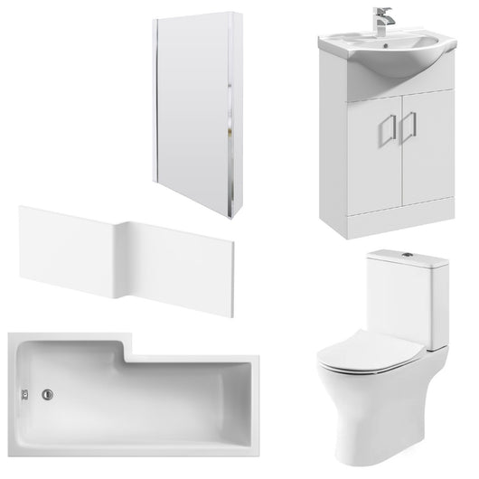  Freya Vanity 1800mm L Shape Shower Bathroom Suite