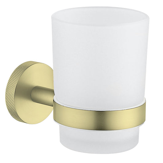  SDG Toothbrush Holder & Cup - Brushed Brass