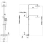 MATRIX SQUARE Exposed Rigid Riser Thermostatic Shower Set - Black