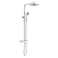 Edge Square Thermostatic Exposed Shower and Adjustable Riser Kit with 200mm Shower Rose - Chrome