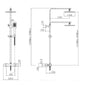 Edge Square Thermostatic Exposed Shower and Adjustable Riser Kit with 200mm Shower Rose - Chrome