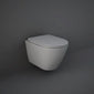 RAK Ceramics Feeling Rimless Wall Hung Pan & Soft Close Seat - Matt Grey