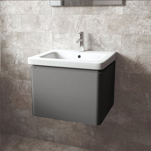  RAK Resort 550mm Single Drawer Basin Unit & Basin - Matt Grey