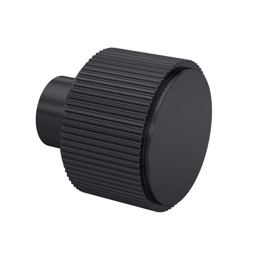  Hudson Reed Fluted Furniture Knob Handle - Matt Black - welovecouk