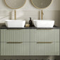 Finger Pull Handle 300mm - Brushed Brass - welovecouk