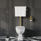 Huxton Traditional Low Level Toilet With Cistern & Flush Pipe - Brushed Brass - welovecouk