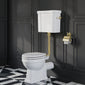 Huxton Traditional Low Level Toilet With Cistern & Flush Pipe - Brushed Brass - welovecouk