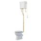 Huxton Traditional High Level Toilet With Cistern & Flush Pipe - Brushed Brass - welovecouk
