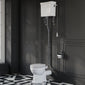 Huxton Traditional High Level Toilet With Cistern & Flush Pipe - Chrome - welovecouk