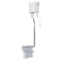 Huxton Traditional High Level Toilet With Cistern & Flush Pipe - Chrome - welovecouk