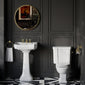 Huxton 3-Tap-Hole 640mm Basin with Close Coupled Toilet - Brushed Brass - welovecouk