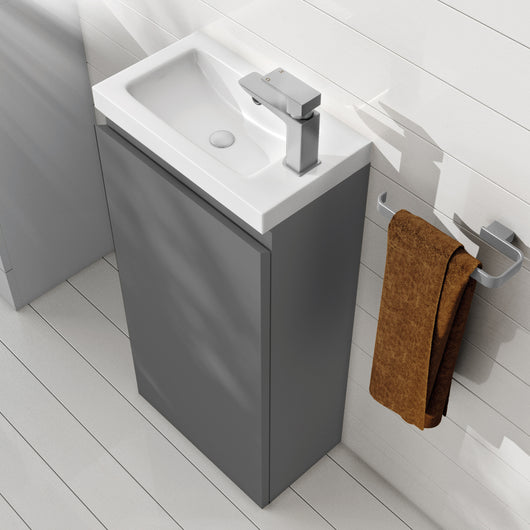  SDG 400mm Waterproof Vanity Unit with Basin - Matt Grey - welovecouk