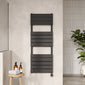 Square Flat Towel Radiator 1213x500 - Anthracite - welovecouk