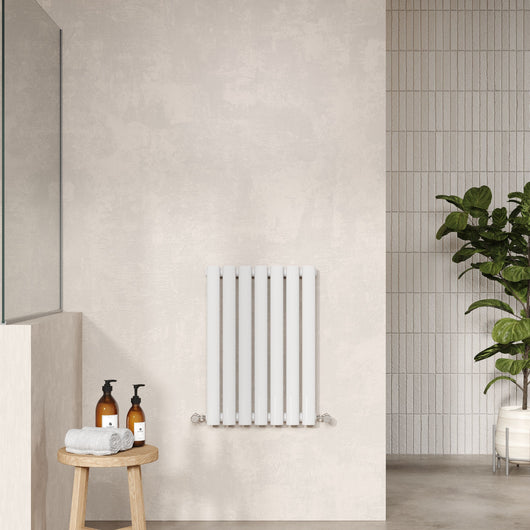  Nuie Revive Horizontal Single Panel Radiator 600 x 412 - High Gloss White