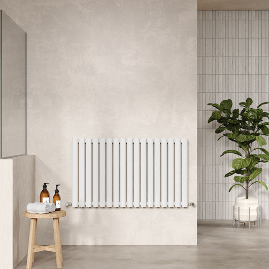 Nuie Revive Horizontal Single Panel Radiator 600 x 992 - High Gloss White