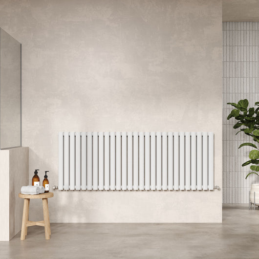  Nuie Revive Horizontal Double Panel Radiator 600 x 1572 - High Gloss White