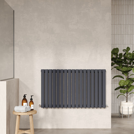  Nuie Revive Horizontal Double Panel Radiator 600 x 992 - Anthracite