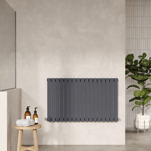  Nuie Sloane Horizontal Single Panel Radiator 600 x 992 - Anthracite