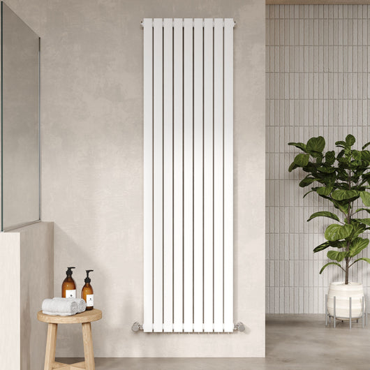  Nuie Sloane Double Panel Designer Radiator 1800 x 528 - Satin White