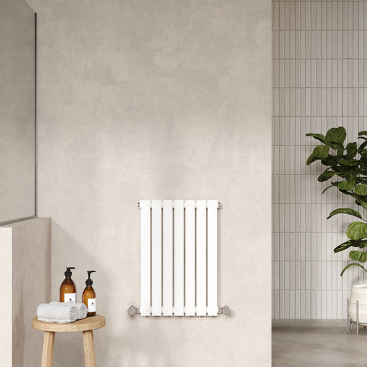  Nuie Sloane Horizontal Single Panel Radiator 600 x 412 - Satin White