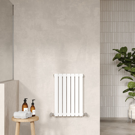  Nuie Sloane Horizontal Double Panel Radiator 600 x 412 - Satin White