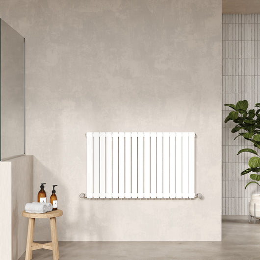  Nuie Sloane Horizontal Single Panel Radiator 600 x 992 - Satin White
