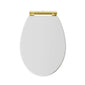 Huxton Quick Release Soft Close Toilet Seat - Brushed Brass Hinge - welovecouk