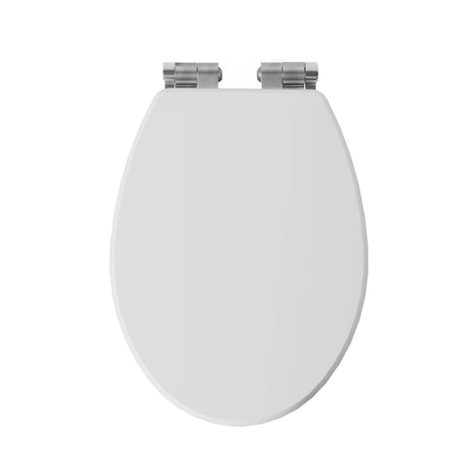  Huxton Soft Close Toilet Seat - Gloss White Chrome Quick Release Hinge