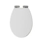 Huxton Soft Close Toilet Seat - Gloss White Chrome Quick Release Hinge