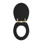 Huxton Soft Close Toilet Seat - Matt Black Brushed Brass Quick Release Hinge