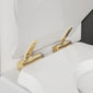 Huxton Soft Close Toilet Seat - Gloss White Brushed Brass Bottom Fix Hinge
