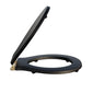 Huxton Soft Close Toilet Seat -  Matt Black Brushed Brass Bottom Fix Hinge