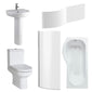 Harmony 1700mm P Shape Shower Bathroom Suite