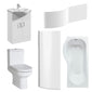 Harmony Vanity 1700mm P Shape Shower Bathroom Suite