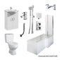 Holborn L Shape Shower Vanity Bathroom Suite - 1600 - welovecouk
